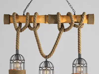 Chandelier Loft Rope Chandelier 3D model