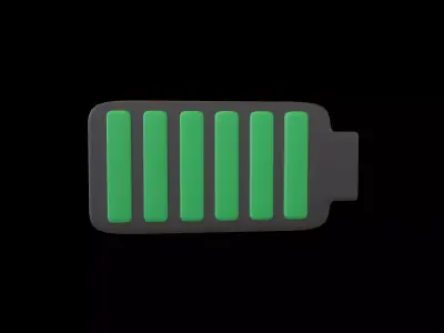 Battery Symbol v3 008 Low-poly 3D model