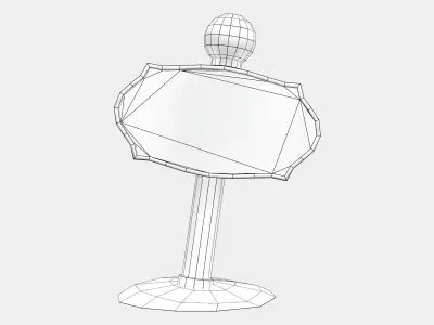 Sign Post Low-poly 3D model