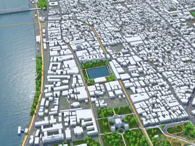 Kolkata City West Bengal India Low-poly 3D model