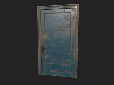 Wooden Door Low-poly 3D model shop