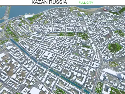Kazan City Russia Low-poly 3D model