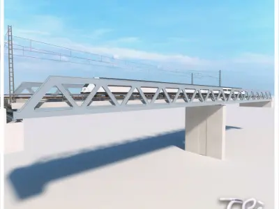 3 IRON RAILWAY BRIDGE 3D model