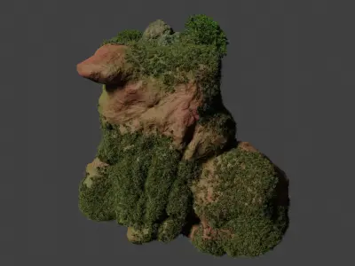 3D Cliff modell Low-poly 3D model