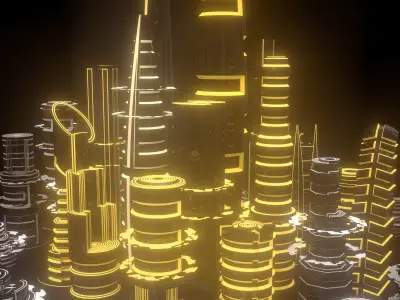 SciFi City 3D model
