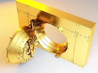 3D Vault golden bank 3D model