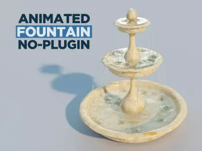 Water fountain with 10 seconds of flowing water 3D model