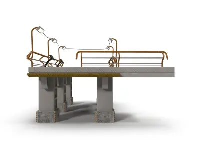 Sci fi platform Low-poly 3D model