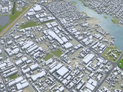 Port Harcourt Nigeria 30km AI Low-poly 3D model