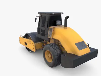 Road roller V3 Low-poly 3D model