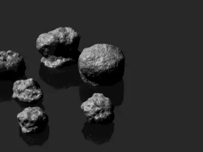 Rock Collection High And Low Poly Low-poly 3D model
