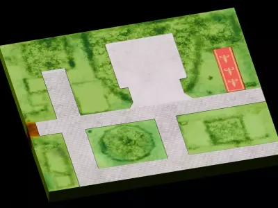 Amusement Park - Ground 2 Low-poly 3D model