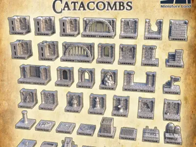 Modular Catacombs Tabletop Terrain 28 mm 3D print model