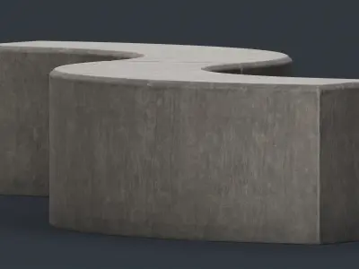 Modern Outdoor Bench 92 PBR Game Ready Low-poly 3D model