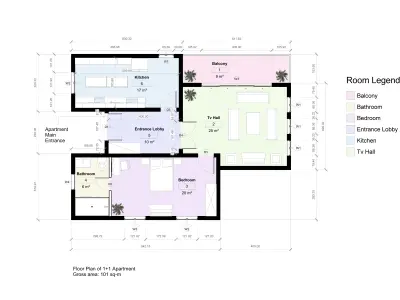 Residential 2D and 3D floor plan project 3D model