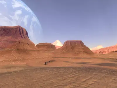 PBR Desert Landscape  Low-poly 3D model and printable stl Low-poly 3D model