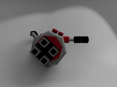 LowPoly Sci-Fi MiniGun Low-poly 3D model