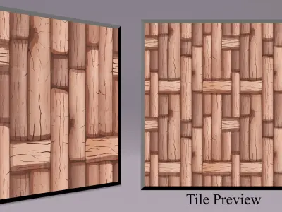 Cartoon Wood Textures Pack 50 - 10x PNG  Texture