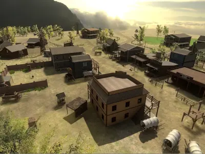 Western Buildings Collection 3D Model Pack