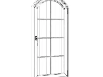 Brown Metal Window 940mm x 1820mm 3D model