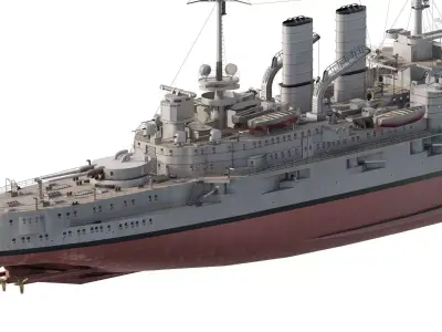 IMPERIAL GERMAN NAVY WW1 BATTLESHIP 1900S 3D model