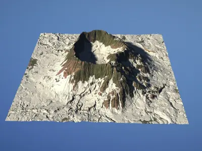 Landscape Environment Volcano Snow 27 Low-poly 3D model