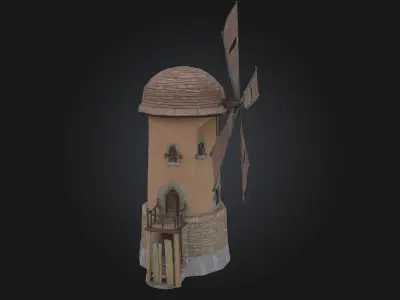 Windmill Structure  Classic Design for Historical and Fantasy  3D model