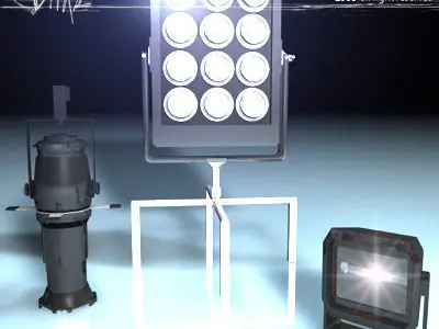 Stage light set 3D model