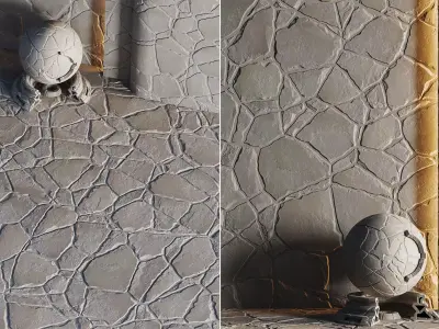 No10 Slate Floor Stone - PBR - 4K - PNG - Seamless Texture