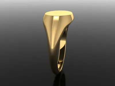 DAINTY SIDED OVAL SIGNET RING MIX SIZE 3D print model