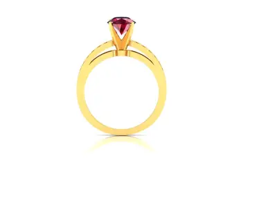 Solitaire Wedding Engagement Ring 3D print model 6