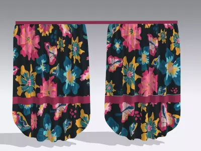 Curtain Low-poly 3D model