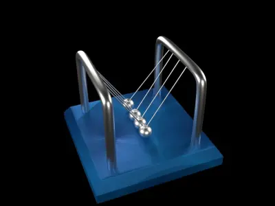 Table Pendulum  Newton Balls Free low-poly 3D model