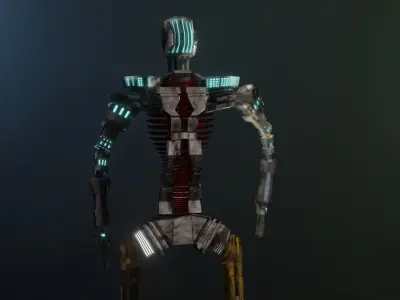 Sci-fi Guard walking Robot XYZY0506 Low-poly 3D model