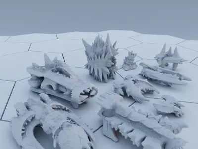 Twilight Imperium Sardakk Norr Ships 3D print model