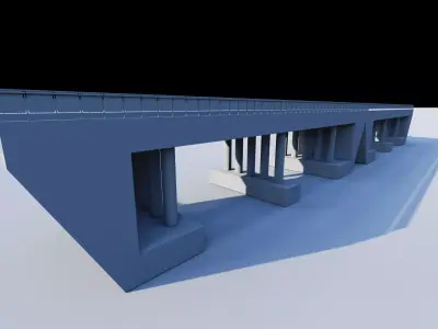 Structural engineering of Metal bridge structure 3D model