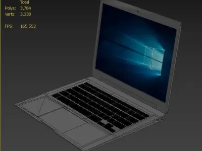 Laptop 3d Model with windows 3D model