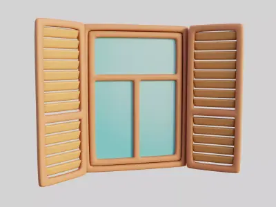 Cartoon Window 26a 3D model