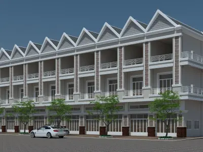 flat house 10 units 3D model