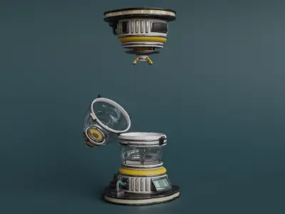 Sci-Fi Incubator Low-poly 3D model