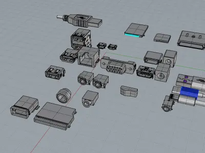Various electronic component interfaces 3D Model 3D print model