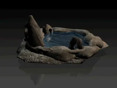 Natural spring water Low-poly 3D model
