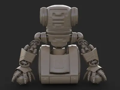 Cute Robot Clay 3D model