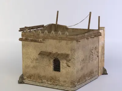 Building old with stairs and door Low-poly 3D model purchase