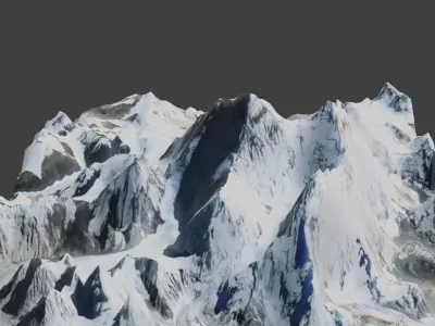Everest Mountain Low-poly 3D model