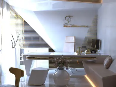 Clinic modern office with furniture and lighting 3D model