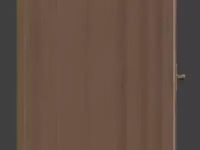 Minimalist Walnut Double Wardrobe 3D Model Low-poly 3D model