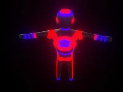 Neon NFT Character Low-poly 3D model