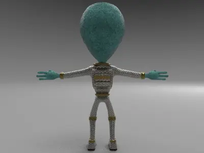 Alien Cartoon Low-poly 3D model