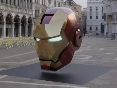 Iron Man helmet Low-poly 3D model